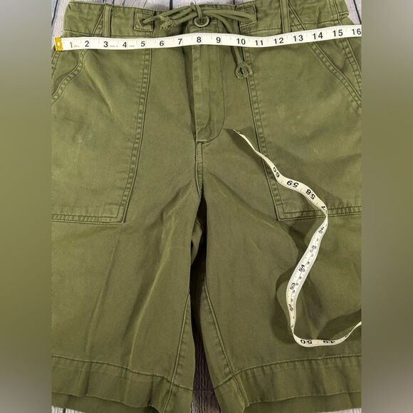 PISTOLA Etta Khaki Green Twill Cotton Contemporary Curved Leg Utility Shorts 26 - Picture 11 of 13